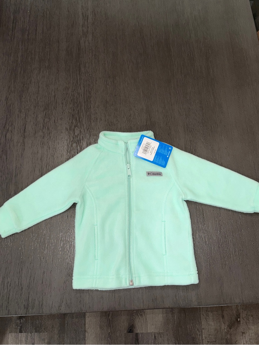 Columbia Light Mint Green Kids Full-Zip Fleece Jacket